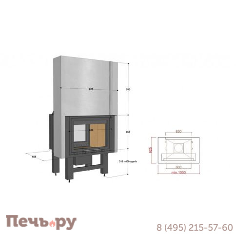 Каминная топка FireHursan H2HC 70 T изображение 2 Каминная топка FireHursan H2HC 70 T фото 2