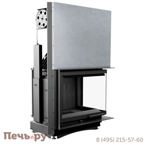 Каминная топка Kratki Amelia/P/BS/G (угловое стекло справа, гильотина) фото 3