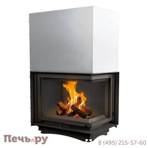 Каминная топка Kratki Amelia/P/BS/G (угловое стекло справа, гильотина) фото