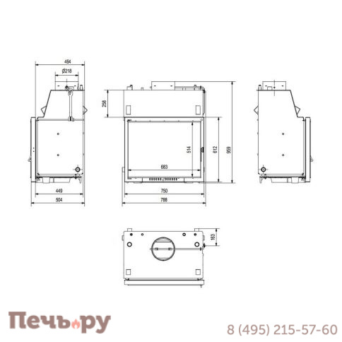 Каминная топка Kratki Amelia/PW/24/W/Deco, змеевик фото 4