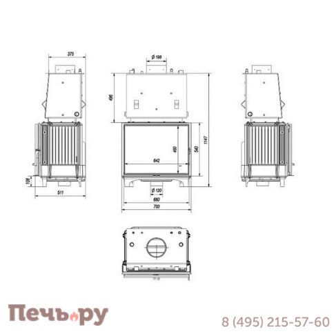 Каминная топка Kratki Franek/PW/12/W с водяным контуром фото 6