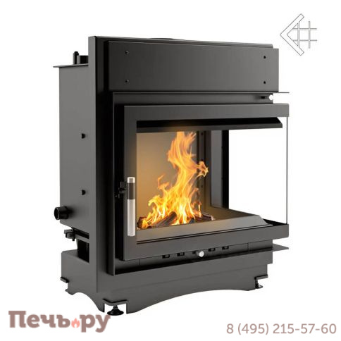 Каминная топка Kratki Maja/PW/BP/12/BS/W (угловое стекло справа, змеевик) фото
