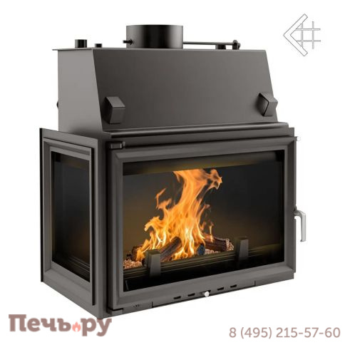 Каминная топка Kratki Oliwia/PW/BL/17/W (стекло слева, змеевик) фото