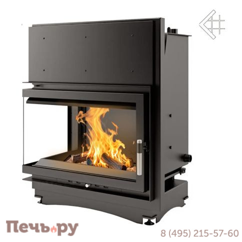 Каминная топка Kratki Oliwia/PW/BL/22/BS/W (угловое стекло слева, змеевик) фото