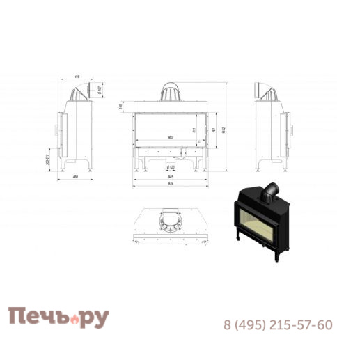 Каминная топка Kratki Pro Nadia/14 фото 11