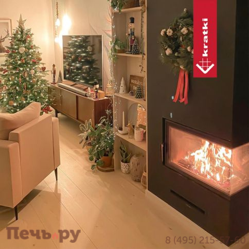 Каминная топка Kratki Simple S/BS (угловое стекло) фото 5