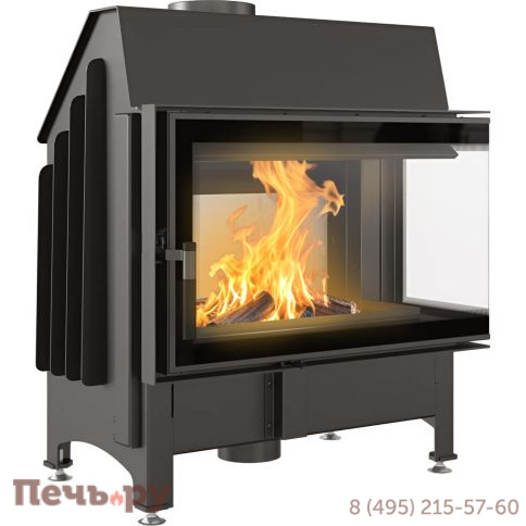 Каминная топка Kratki Zibi/P/BS/Deco (угловое  стекло справа) фото