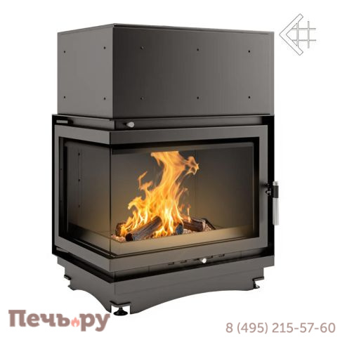 Каминная топка Kratki Zuzia/PW/BL/19/BS/W (угловое стекло слева, змеевик) фото