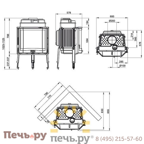 Каминная топка La Nordica Focolare 70 PRISMATICO фото 2