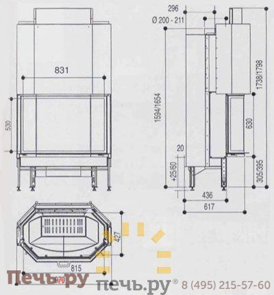 Каминная топка Supra Cristal II 431 BB фото 4