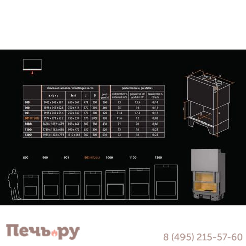 Каминная топка Totem Frontal TECHNIKA 800 с опцией шиберной заслонки фото 5