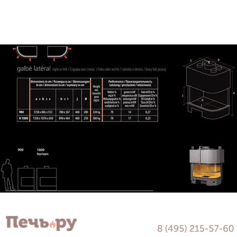 Каминная топка Totem Galbe Lateral 900 фото 9