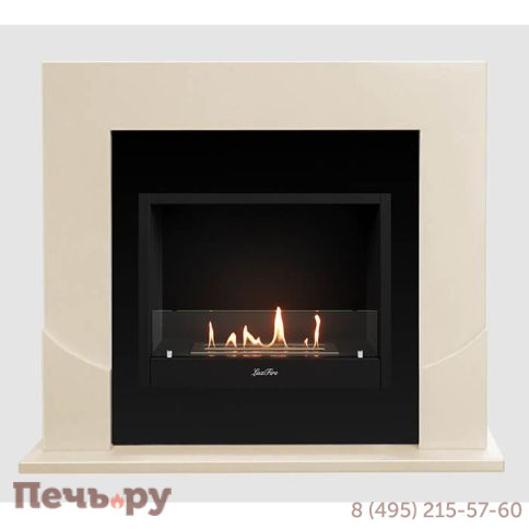 Каминный портал Lux Fire МДФ Ассен 1350 с биокамином  Фаер Бокс 1 - 33 (бежевый) фото