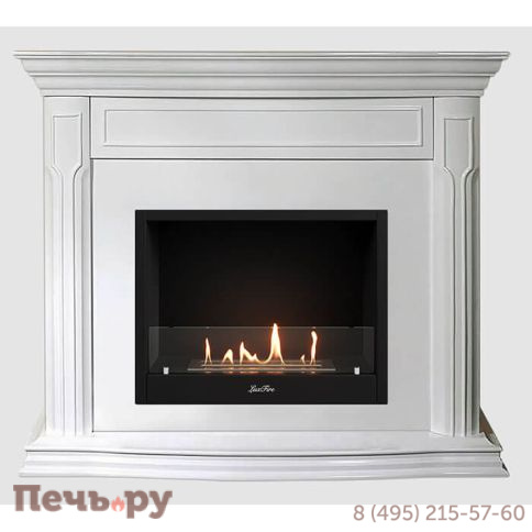 Каминный портал Lux Fire МДФ Атлантис 1285 с биокамином  Фаер Бокс 1 - 30 (белый) фото