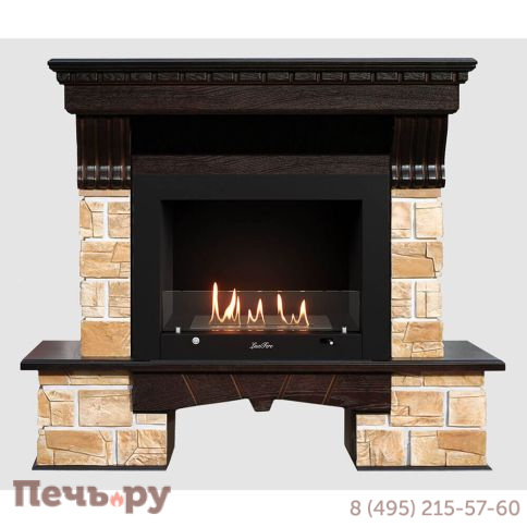 Каминный портал Lux Fire МДФ Гранд Рэд 1210 с биокамином Фаер Бокс 3-25.5 фото
