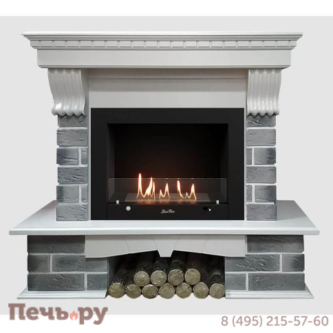 Каминный портал Lux Fire МДФ Кения 1210 с биокамином Фаер Бокс 3-25.5 фото