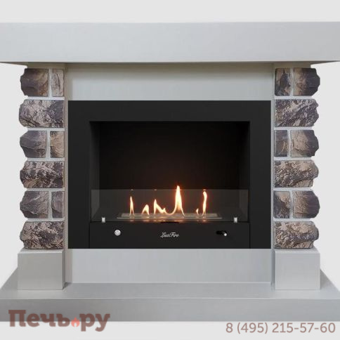 Каминный портал Lux Fire МДФ Крок 1200 с биокамином  Фаер Бокс 3 - 30 (белый) фото