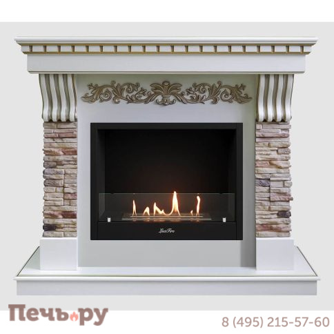 Каминный портал Lux Fire МДФ Марсель Люкс 1280 с биокамином Фаер  Бокс 1-33 фото