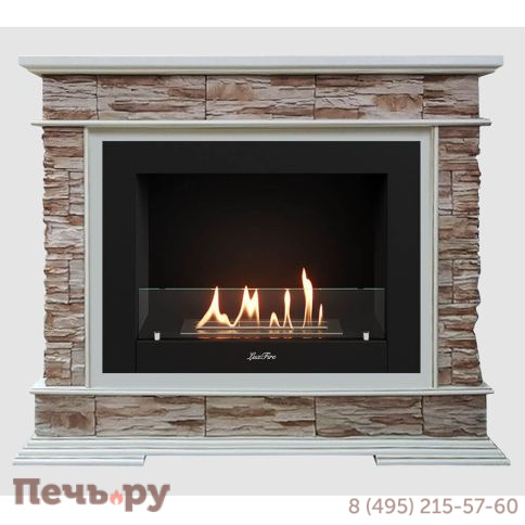 Каминный портал Lux Fire МДФ Памир 1300-33 с биокамином Фаер Бокс 2-33 фото