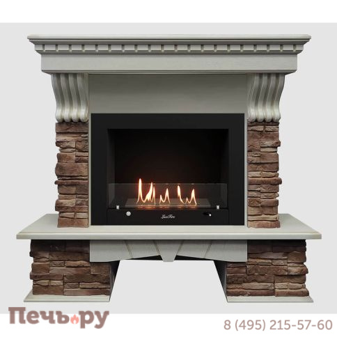 Каминный портал Lux Fire МДФ Прованс 1210-30 с биокамином Фаер Бокс 3-30 фото