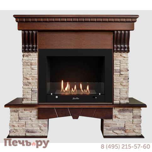 Каминный портал Lux Fire МДФ Соренто 1210 с биокамином Фаер Бокс 3-25.5 фото