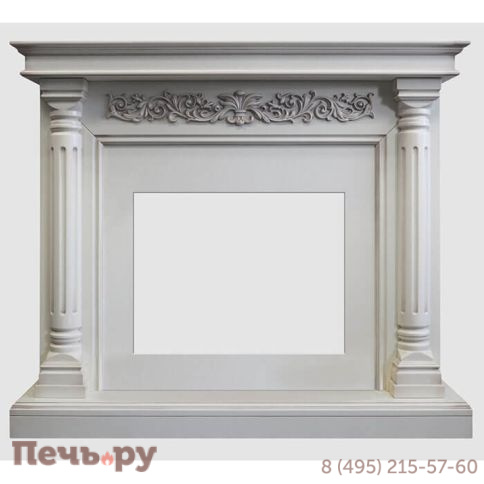 Каминный портал Lux Fire МДФ Валенсия Люкс 1300 с биокамином  Фаер  Бокс 1 - 33 (белый) фото 2