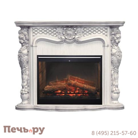 Каминокомплект Dimplex Optiflame Castle - Слоновая кость с темной патиной с очагом Symphony DF3020-INT фото