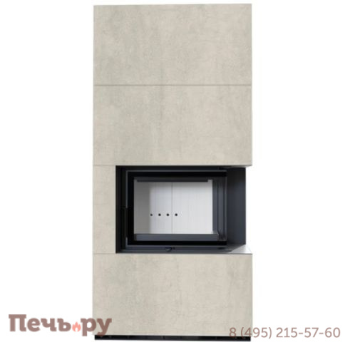 Каминокомплект Kratki Pro Floki в облицовке Naturali Pietra di Savoia Perla Bocciardata, угловое стекло справа фото 3