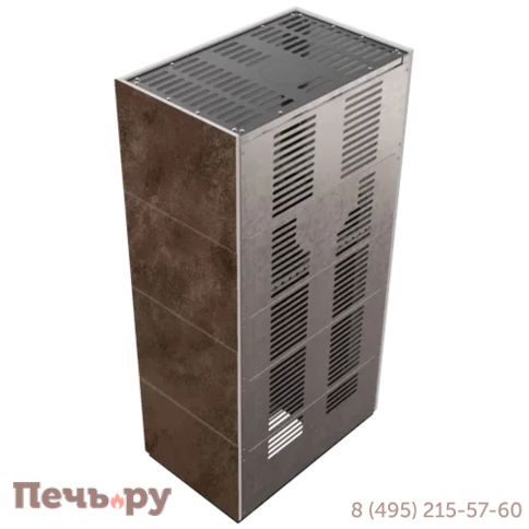 Каминокомплект Kratki Pro Floki в облицовке Oxide Moro, угловое стекло слева фото 5