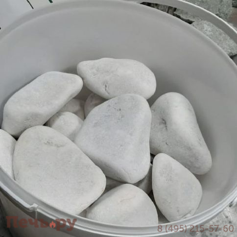 Камни для бани Bas Кварц белый шлифованный (ведро 10кг) фото