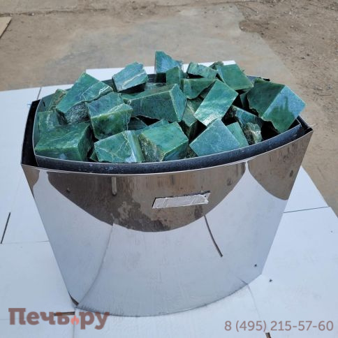 Камни для бани Bas Нефрит премиум колото-пиленый 4-8 см (ведро 10кг) фото