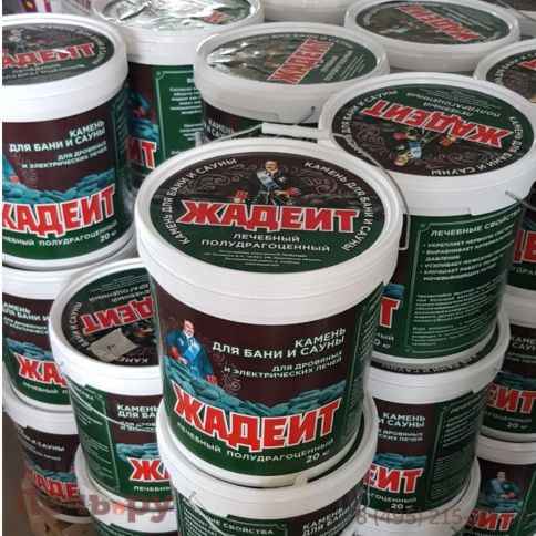 Камни для бани Bas Жадеит Хакасия колотый 4-8 см (ведро 20кг) фото 2