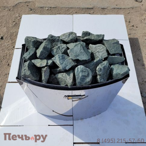 Камни для бани Bas Жадеит Премиум колотый 4-7 см (ведро 10кг) фото