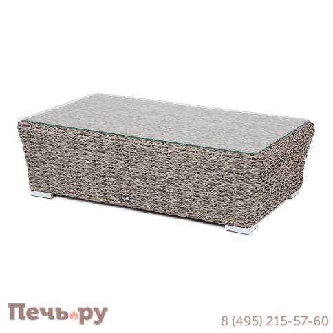 Капучино 4SiS журнальный столик из искусственного ротанга (гиацинт), цвет cерый фото 10