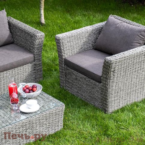 Капучино 4SiS журнальный столик из искусственного ротанга (гиацинт), цвет cерый фото 3