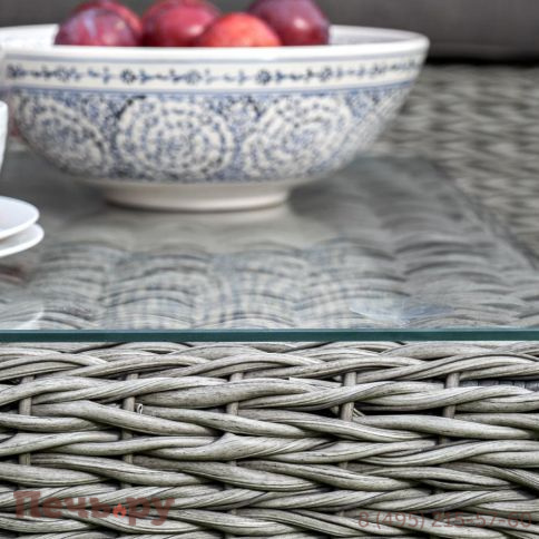 Капучино 4SiS журнальный столик из искусственного ротанга (гиацинт), цвет cерый фото 7