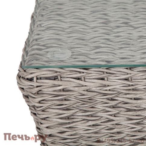 Капучино 4SiS журнальный столик из искусственного ротанга (гиацинт), цвет cерый фото 8