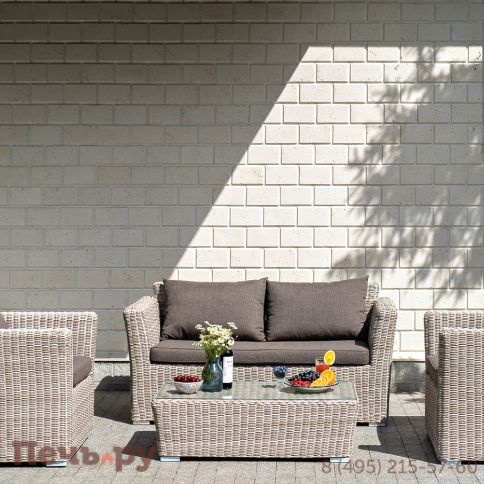 Капучино 4SiS журнальный столик из искусственного ротанга, цвет бежевый фото 2