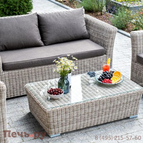 Капучино 4SiS журнальный столик из искусственного ротанга, цвет бежевый фото 3