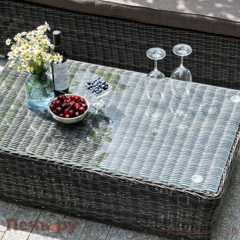 Капучино 4SiS журнальный столик из искусственного ротанга, цвет графит фото 2