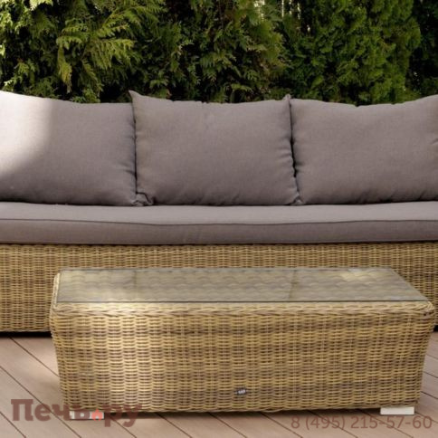 Капучино 4SiS журнальный столик из искусственного ротанга, цвет соломенный фото 2