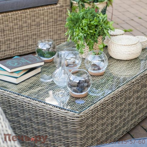 Капучино 4SiS журнальный столик из искусственного ротанга, цвет соломенный фото 4