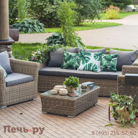 Капучино 4SiS журнальный столик из искусственного ротанга, цвет соломенный фото 6