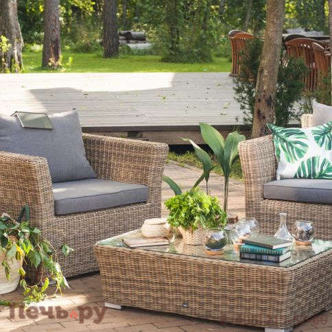 Капучино 4SiS журнальный столик из искусственного ротанга, цвет соломенный фото 7