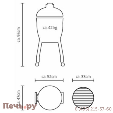 Керамический гриль Monolith Junior Pro Series 2.0 Black без ножек фото 13