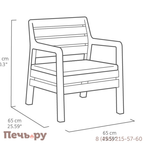 Комплект Gardeck Делано со столом Футура (графит) фото 5