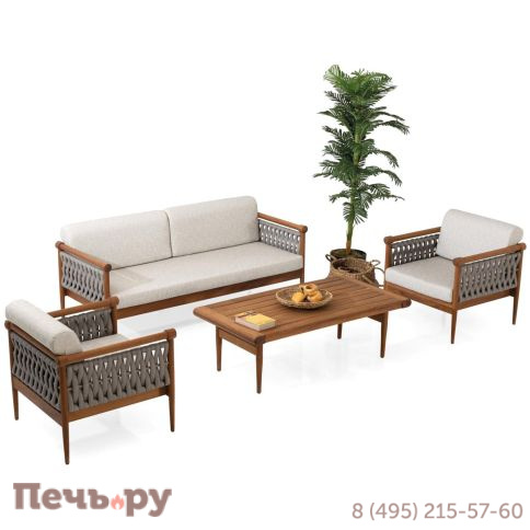 Комплект деревянной плетеной мебели Gardenius Knob фото