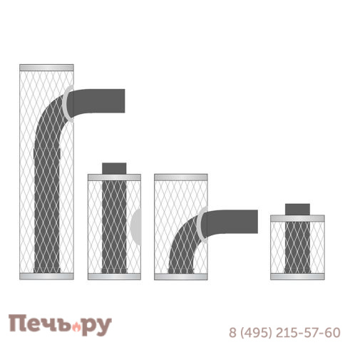 Комплект IKI Plus (cетка высотой 50 см + дымовая труба под 90 градусов) фото