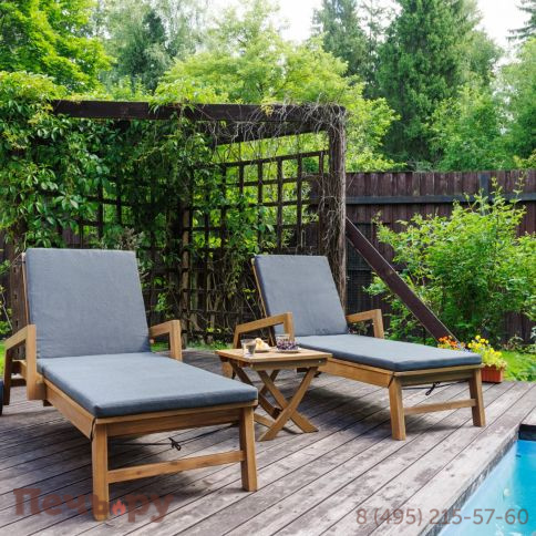 Комплект из 2-х шезлонгов Royal Family PAOLO из акации и столика RAMON фото 3