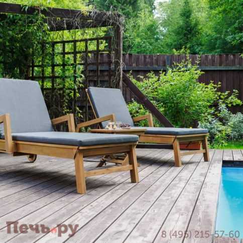 Комплект из 2-х шезлонгов Royal Family PAOLO из акации и столика RAMON фото 4